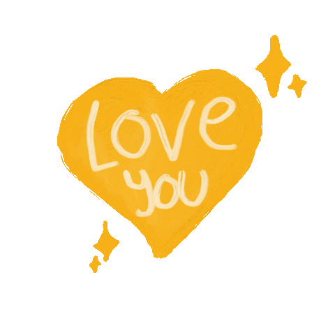 hellosauruss love heart yellow love you Sticker