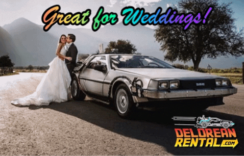 deloreanrental giphygifmaker wedding back to the future weddings GIF
