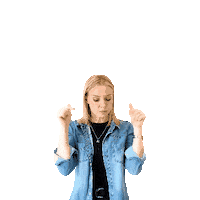 mediaquestltd pointing point down pointing down denim jacket Sticker