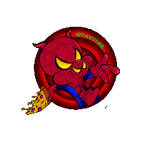 Pizza Spiderman Sticker by TheTatuTribe