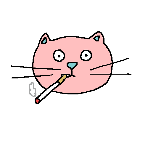 Cat Smoking Sticker by La Watson