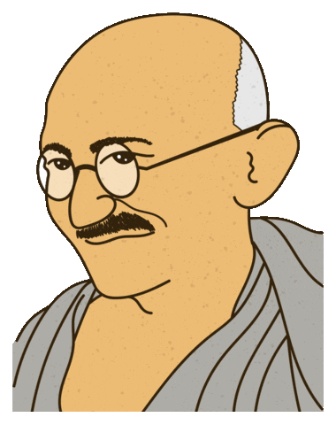 Mahatma Gandhi Illustration Sticker