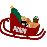 Christmas Sleigh Sticker by PRADO CAFE