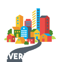 Digital art gif. Illustrations of different locations slide across our screen; a hospital, a church, a city, a school, a home, and a playground. Text, "Prevention is everywhere."
