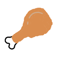 Fried Chicken Sticker by proflowers