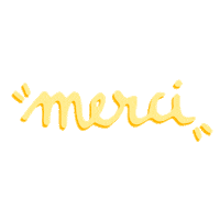 leavesandcloudsshop yellow merci lc jaune Sticker