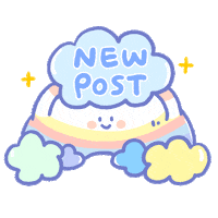 uulab rainbow blue new post cloud Sticker