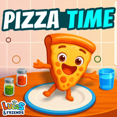 Hungry Pizza Time GIF by Lucas and Friends by RV AppStudios