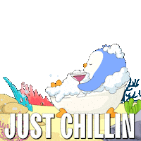 Chilling Hot Spring Sticker by Pudgy Penguins