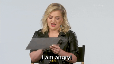 Angry Kelly Clarkson GIF by BuzzFeed