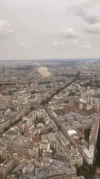 Smoke Rises Over Paris Following Gas Explosion
