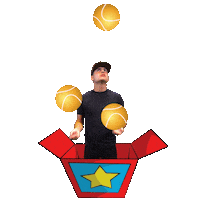 pabscrowned star yellow ball box Sticker
