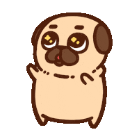 heart love Sticker by Puglie Pug