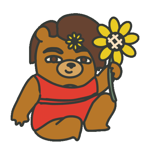 Happy Flower Sticker by Dinest