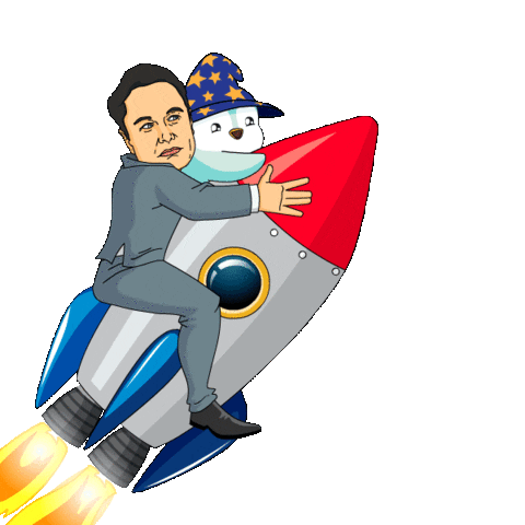 Elon Musk Space Sticker by Pudgy Penguins