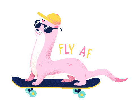 Fly Skate Sticker by Susann Hoffmann