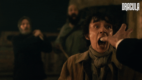 Scared Dracula GIF by BBC