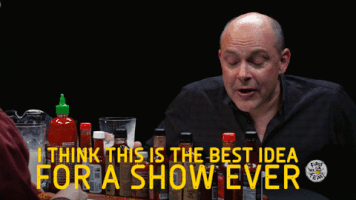 rob corddry hot ones GIF by First We Feast: Hot Ones