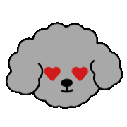 Heart Poodle Sticker