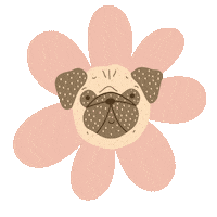 Flower Pug Sticker