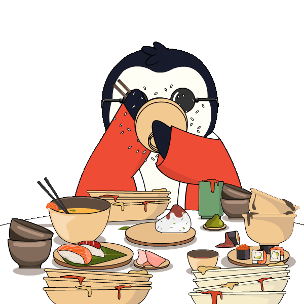 Hungry Bon Appetit Sticker by Pudgy Penguins for iOS & Android GIPHY