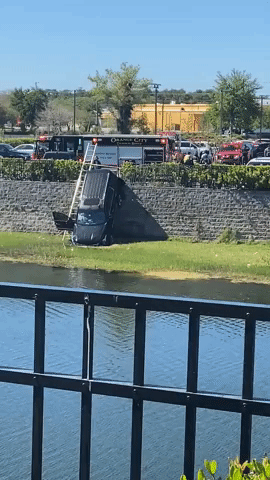 Fire Crew Responds as SUV Falls Into Pond in Orange City