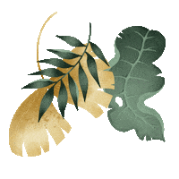 mineralbotanica green gold natural leaves Sticker