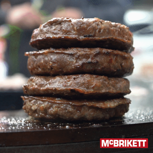 McBrikett giphyupload fire yummy burger GIF