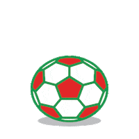 prestonstreet soccer italy soccer ball red and green Sticker