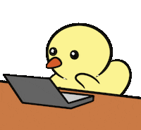 DuckieandDuck work type stress typing Sticker