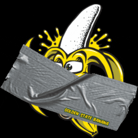 GoldenStateBanana giphygifmaker golden state banana goldenstatebanana duct tape banana GIF
