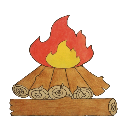 Friluftsaktiviteter giphyupload campfire bal ild Sticker