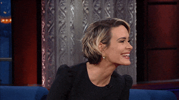 sarah paulson lol GIF by The Late Show With Stephen Colbert