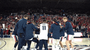 GonzagaBulldogs dancing basketball gonzaga team huddle GIF