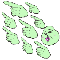 neighbor_mr_wang green point here hands Sticker