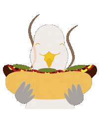 Hotdog Seagull Sticker