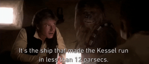 episode 4 its the ship that made the kessel run in less than 12 parsecs GIF by Star Wars
