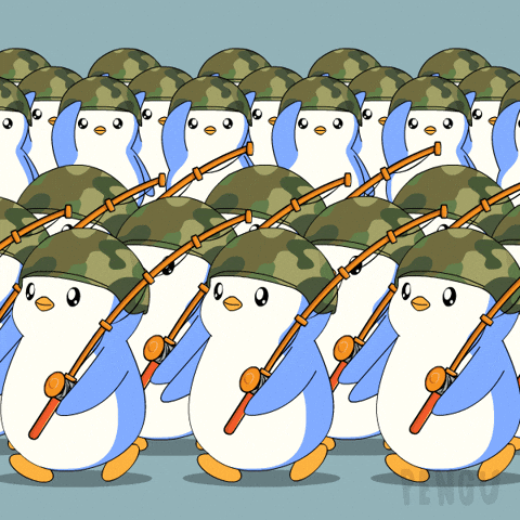 Team Marching GIF by Pudgy Penguins