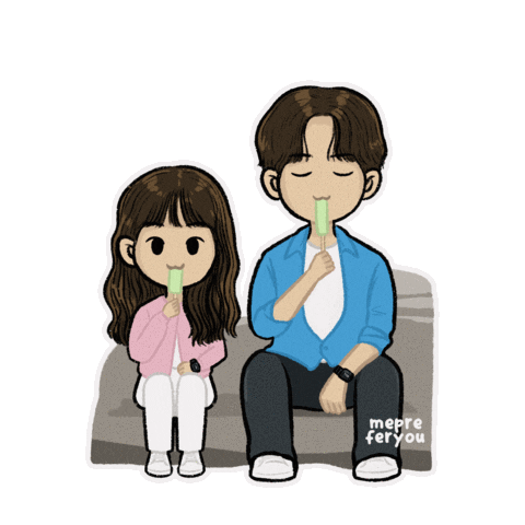 Ice Cream Couple Sticker