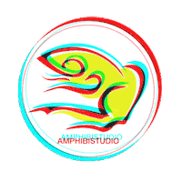 Amphibi_Studio logo glitch sticker stickers Sticker