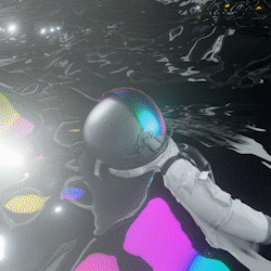 baramatiscreative rainbow space sea waves GIF
