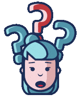 ichance head question female question mark Sticker