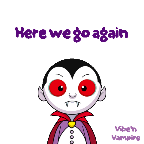 Here We Go Again Halloween Sticker by VeeFriends