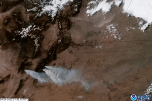 Satellite Spots Wildfire Smoke and Dust Storm on Collision Course Over US West