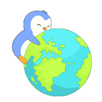 Planet Earth Penguin Sticker by Pudgy Penguins