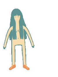 Sad Long Hair Sticker