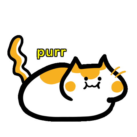 Cat Purr Sticker by Poku Meow