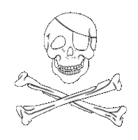 piratetaxi skull dead pirate taxi Sticker
