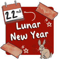 Chinese New Year Rabbit Sticker by Twinkl Parents
