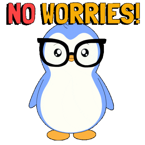 No Worries Shrug Sticker by Pudgy Penguins